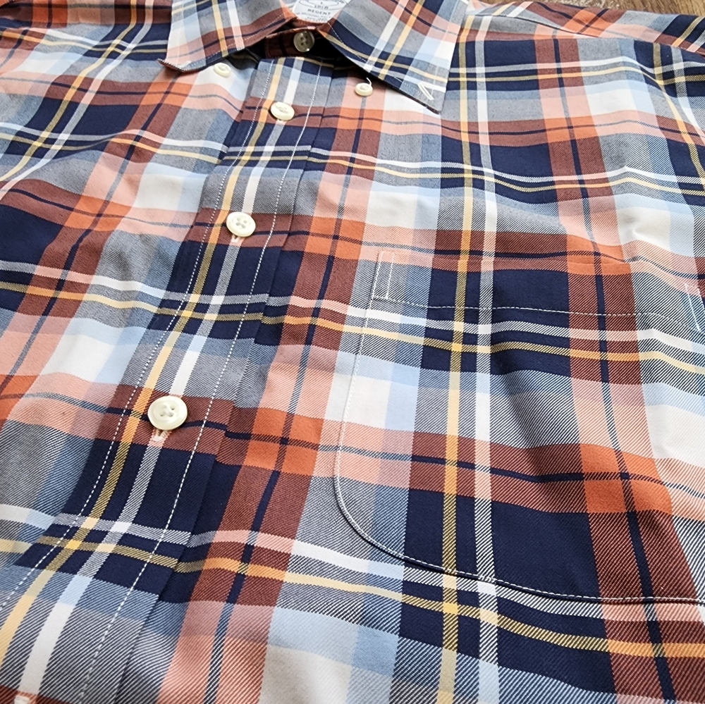 Brooks Brothers Button Down Long Sleeve Shirt Plaid Men's Size L - Picture 5 of 10